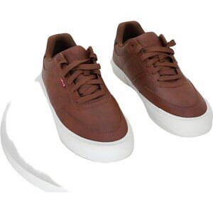 Levis Men's Tan Brown Faux-Leather Sneakers Size 8.5M